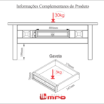 MPO Móveis - Mesa de Centro 01 Gaveta