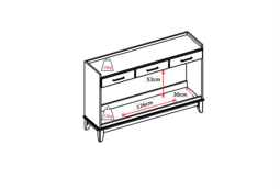 MPO Móveis - Aparador 03 Gavetas